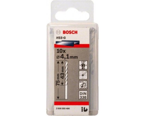 Сверло по металлу BOSCH HSS-G 4.1 мм 10шт [2608585486]