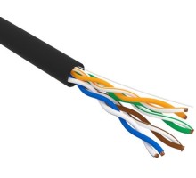 Кабель REXANT U/UTP, CAT 5e, PE 4х2х0,50мм, 24AWG внешний, черный [01-0045-R]