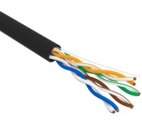 Кабель REXANT U/UTP, CAT 5e, PE 4х2х0,50мм, 24AWG внешний, черный 01-0045-R