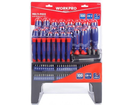 Набор отверток WORKPRO WP200507 с битами 100шт с подставкой Набор отверток WORKPRO WP200507 с битами 100шт с подставкой