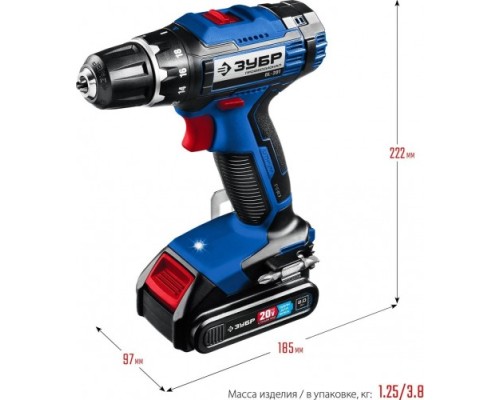 Дрель-шуруповерт аккумуляторная ЗУБР DL-201-22 [DL-201-22]