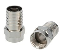 F-разъем REXANT 05-4031 ( уп 100 шт ) RG-6, обжим, L=19мм, медь 05-4031
