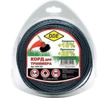 Леска триммерная DDE Steel rod line (2,4 ммх90 м; крест витой армир.; голубая/красная) [645-150]