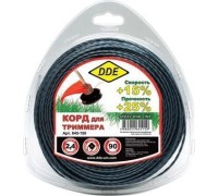 Леска триммерная DDE Steel rod line (2,4 ммх90 м; крест витой армир.; голубая/красная) 645-150