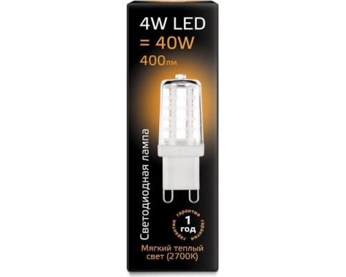 Лампа светодиодная GAUSS G9 g9 ac185-265v 4w 400lm 2700k керамика led [107309104]