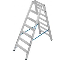 Стремянка алюминиевая KRAUSE STABILO R13 7 перфорированных ступеней, двухсторонняя 136176
