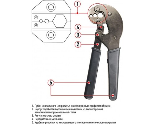 Пресс-клещи REXANT HT-106E для обжима F и BNC разъемов [12-3204]