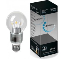 Лампа светодиодная GAUSS Globe-dim led crystal clear 5w e27 4100k диммируемая [HA105202205-D]