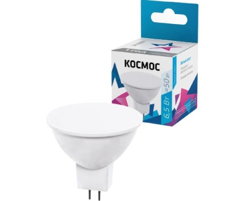 Лампа светодиодная КОСМОС JCDR 6,5W 220V GU5.3 4500K [LkecLED6.5wJCDRC45]