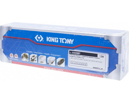 Набор ударных головок 1/2" KING TONY 4408MP, 8 предметов