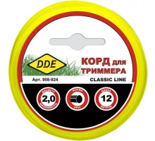 Леска триммерная DDE Classic line (1,6 ммх12 м; круг; желтая) 908-917