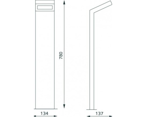 Светильник садово-парковый GAUSS Electra led столб, 10w, 600lm, 4000k, 134x137x780mm [GD111]