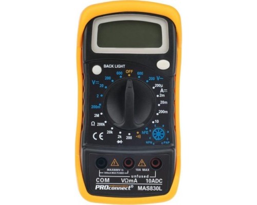 Мультиметр цифровой PROconnect MAS830L портативный [13-3021]