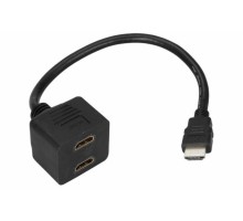 Переходник штекер REXANT 17-6832 HDMI-2 гнезда HDMI с проводом, черный 10шт/уп