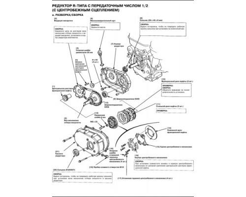 Редуктор понижающий цепной 1:2 для двигателя Lifan 177F-192F-2