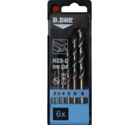 Набор сверл по металлу D.BOR шлифованные HSS-G 6 шт. (2-8 мм.) W-011-141006104D-T