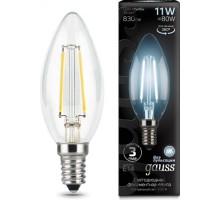 Лампа светодиодная GAUSS Свеча filament 11w 830lm 4100к е14 led [103801211]