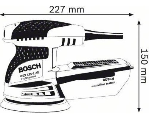 Виброшлифмашина BOSCH GEX 125-1 AE K эксцентриковая [0601387501] Кейс