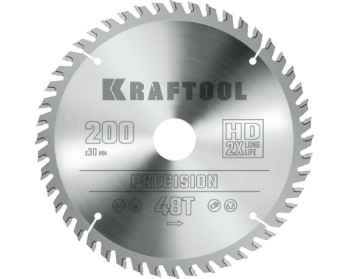 Пильный диск по дереву KRAFTOOL PRECISION 200х30мм 48T [36952-200-30]