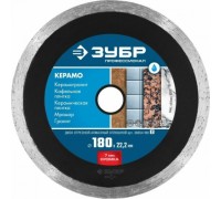 Алмазный диск для резки керамики ЗУБР 180 х 22.2 мм КЕРАМО-22 36654-180_z02
