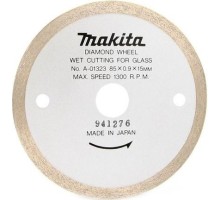 Алмазный диск универсальный MAKITA A-01323 сплошной по стеклу 85x0,9x15 (мокрый рез)