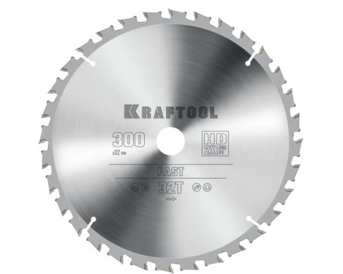 Пильный диск по дереву KRAFTOOL Fast 300х32мм 32т [36950-300-32]