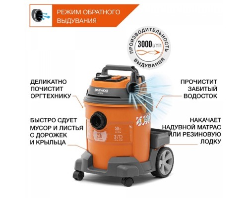 Пылесос для строительных работ DAEWOO DAVC 2014S c розеткой