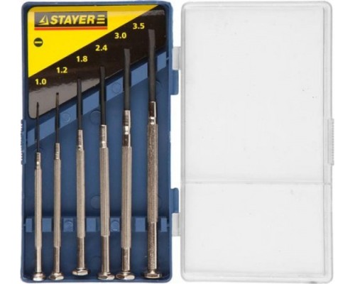 Набор отверток часовые для особоточных работ STAYER MASTER 6 предметов, 2560-H6_z02 [2560-H6_z02]