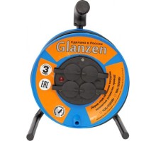 Удлинитель на катушке GLANZEN EB-30-020 силовой 4 гн. пвс 3х1,5 ip44