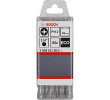 Бита для заворачивания BOSCH двусторонняя PH2/PH2 45ММ ECO 60шт [2608521263]