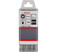 Бита для заворачивания BOSCH двусторонняя PH2/PH2 45ММ ECO 60шт 2608521263