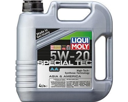 Масло моторное LIQUI-MOLY SAE 5W20 Special Tec AA 4 л 7621 синтетическое [7621]