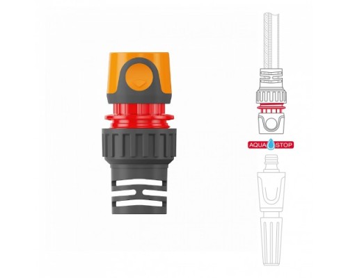 Коннектор DAEWOO DWC 2519 для шланга 15-19 мм (5/8”-3/4”) с аквастопом