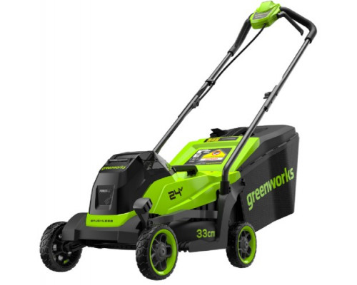 Газонокосилка аккумуляторная GREENWORKS 2520607UB 24V, 33 см, бесщеточная, c 1хАКБ 4Ач купить с доставкой и официальной гарантией