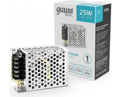 Блок питания GAUSS BT501 basic 12v 25w ip20