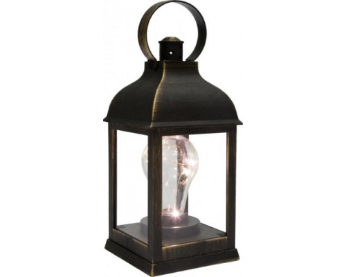 Фонарь декоративный Neon-Night с лампочкой бронзовый корпус 10,5х10,5х22,5 см, теплый белый [513-053]