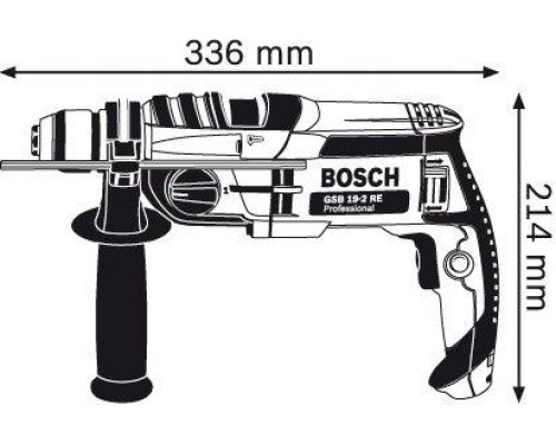 Дрель ударная сетевая BOSCH GSB 19-2 RE (БЗП) двухскоростная [060117B500] Кейс