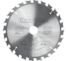 Пильный диск по дереву KRAFTOOL 36950-210-30 Fast 210х30мм 24T