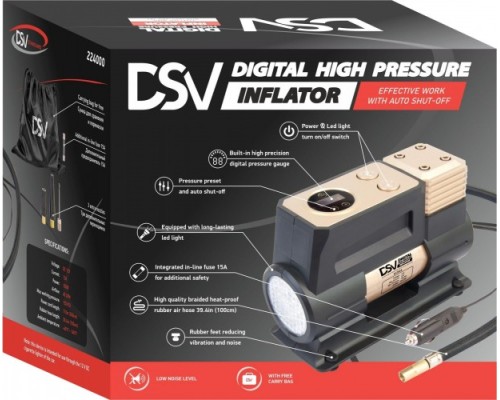 Компрессор автомобильный DSV 224 000 smart, с led фонарем [224000]