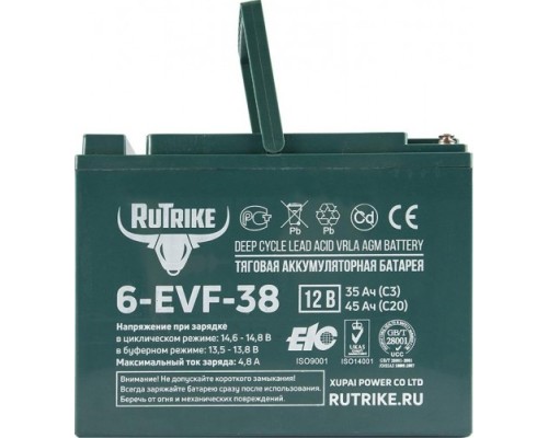 Аккумулятор RUTRIKE 12V 38A/H C3 тяговый 6-EVF-38 [021945]