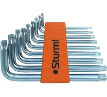 Набор ключей TORX STURM 1045-04-9x9-TS имбусовые cr-v, t10-t50, короткие, 9шт.