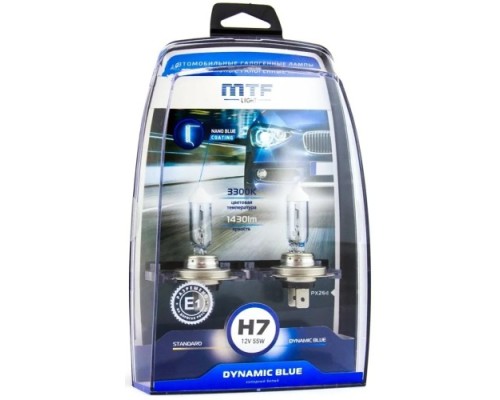 Лампа галогеновая MTF LIGHT серия DYNAMIC BLUE H7, 12V, 55W HDB1207