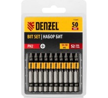 Набор бит Denzel PH2х50 сталь s2, круглый профиль, 10 шт. 11641