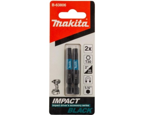 Бита для заворачивания MAKITA B-63806 Impact Black T30, 50 мм, E-form (mz), 2 шт.