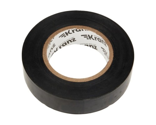 Изолента KRANZ KR-09-2206 ПВХ 19 мм х25 м, черная Изолента KRANZ KR-09-2206 ПВХ 19 мм х25 м, черная