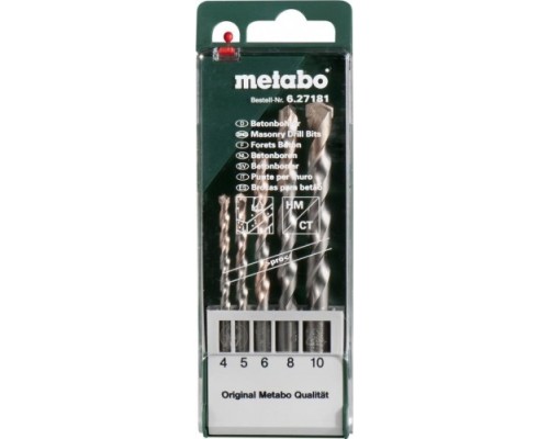 Набор сверл по бетону METABO 5 шт. (4-10 мм) НМ pro 627181000 [627181000]