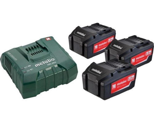 Набор аккумуляторов и зарядное устройство METABO 18V Basic-Set 5,2 3х5.2 Ач Ultra [685061000]