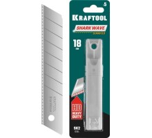 Лезвие для ножа KRAFTOOL Shark Wave 18 мм серрейторное, 5 шт. 09604-18-S5