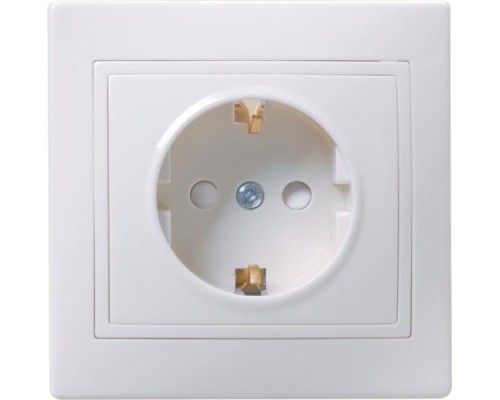Розетка IEK Кварта РСш10-3 1-м сп 16а ip20 с заземл. защ. шторки бел. [ERK11-K01-16-DM]