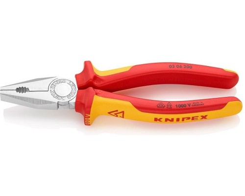 Плоскогубцы диэлектрические KNIPEX 0306200SB 200 мм комбинированные [KN-0306200SB]